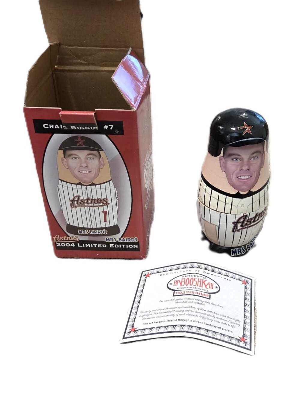 NIB 2004 Houston Astros Craig Biggio Nesting Dolls SGA MLB Memorabilia Decor